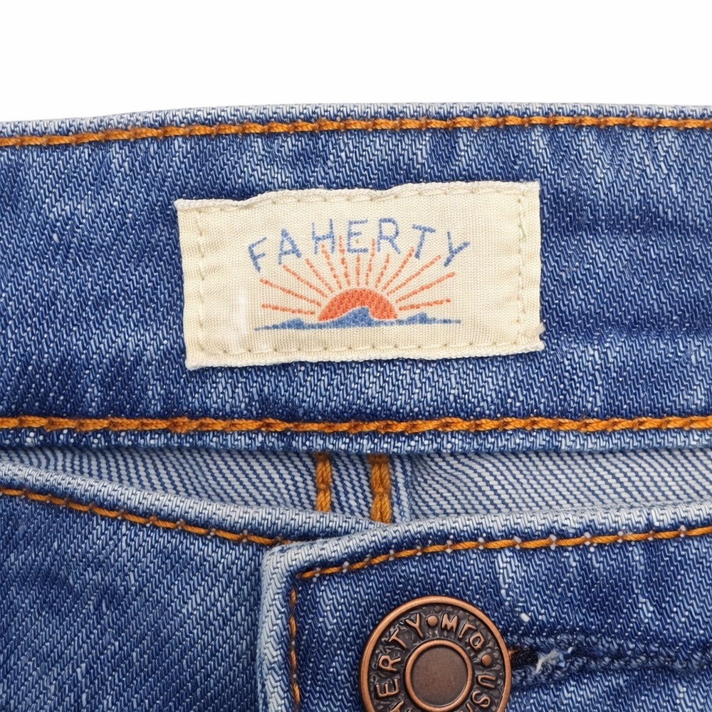 Faherty Light Blue Wide-Leg Jeans - Picture 7 of 16